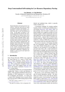 Deep Contextualized Self-training for Low Resource Dependency Parsing