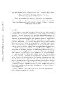 Kernel Dependence Regularizers and Gaussian Processes with Applications
  to Algorithmic Fairness