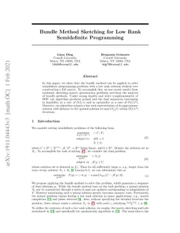 Bundle Method Sketching for Low Rank Semidefinite Programming