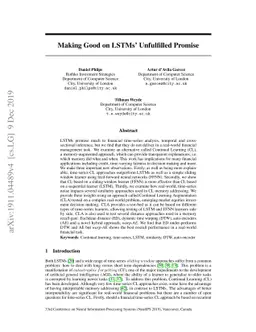 Making Good on LSTMs' Unfulfilled Promise