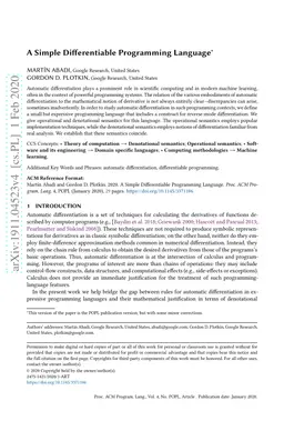 A Simple Differentiable Programming Language