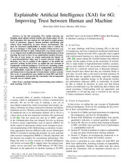 Explainable Artificial Intelligence (XAI) for 6G: Improving Trust
  between Human and Machine