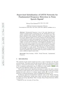 Supervised Initialization of LSTM Networks for Fundamental Frequency
  Detection in Noisy Speech Signals