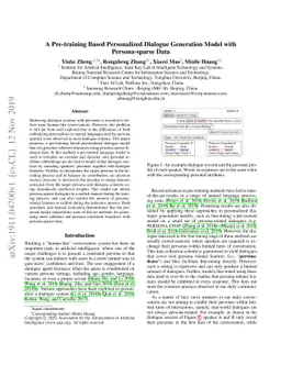 A Pre-training Based Personalized Dialogue Generation Model with
  Persona-sparse Data