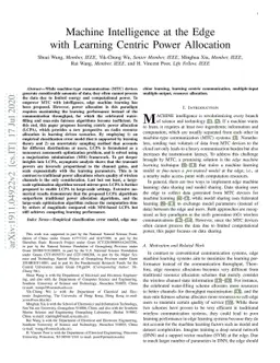 Machine Intelligence at the Edge with Learning Centric Power Allocation
