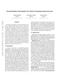 Eternal Sunshine of the Spotless Net: Selective Forgetting in Deep
  Networks