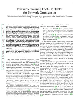 Iteratively Training Look-Up Tables for Network Quantization