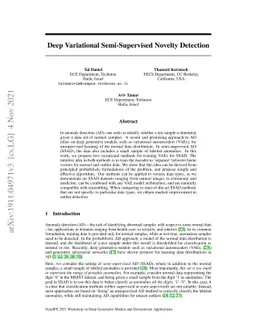 Deep Variational Semi-Supervised Novelty Detection