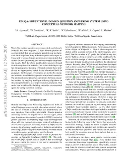 EDUQA: Educational Domain Question Answering System using Conceptual
  Network Mapping