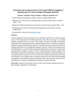 Generative adversarial networks (GAN) based efficient sampling of
  chemical space for inverse design of inorganic materials