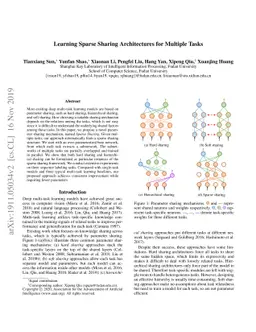 Learning Sparse Sharing Architectures for Multiple Tasks