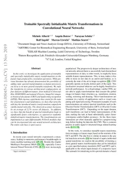 Trainable Spectrally Initializable Matrix Transformations in
  Convolutional Neural Networks