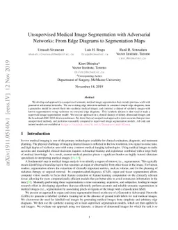 Unsupervised Medical Image Segmentation with Adversarial Networks: From
  Edge Diagrams to Segmentation Maps