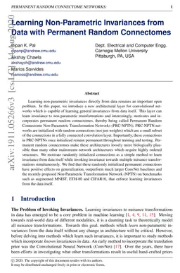 Learning Non-Parametric Invariances from Data with Permanent Random
  Connectomes
