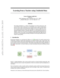 Learning from a Teacher using Unlabeled Data