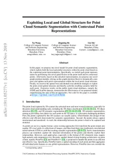 Exploiting Local and Global Structure for Point Cloud Semantic
  Segmentation with Contextual Point Representations