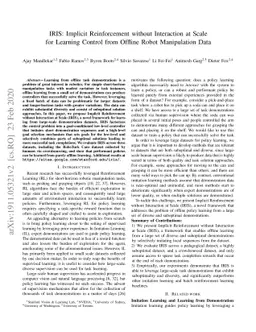 IRIS: Implicit Reinforcement without Interaction at Scale for Learning
  Control from Offline Robot Manipulation Data