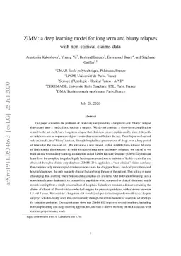 ZiMM: a deep learning model for long term and blurry relapses with
  non-clinical claims data