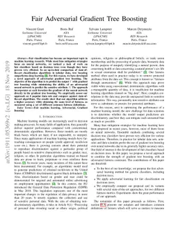 Fair Adversarial Gradient Tree Boosting