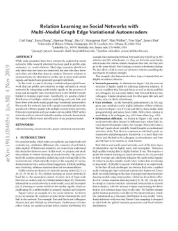 Relation Learning on Social Networks with Multi-Modal Graph Edge
  Variational Autoencoders