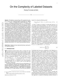 On the Complexity of Labeled Datasets