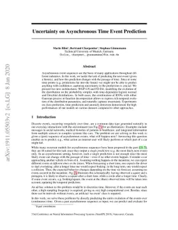 Uncertainty on Asynchronous Time Event Prediction