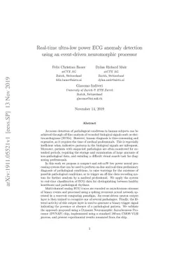 Real-time ultra-low power ECG anomaly detection using an event-driven
  neuromorphic processor