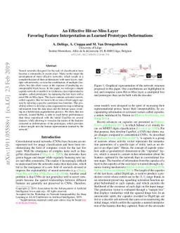 An Effective Hit-or-Miss Layer Favoring Feature Interpretation as
  Learned Prototypes Deformations