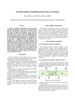 Twins Recognition Using Hierarchical Score Level Fusion