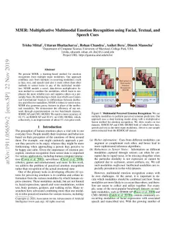M3ER: Multiplicative Multimodal Emotion Recognition Using Facial,
  Textual, and Speech Cues
