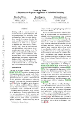 Mark my Word: A Sequence-to-Sequence Approach to Definition Modeling