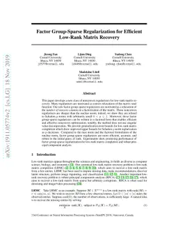 Factor Group-Sparse Regularization for Efficient Low-Rank Matrix
  Recovery