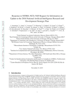 Response to NITRD, NCO, NSF Request for Information on "Update to the
  2016 National Artificial Intelligence Research and Development Strategic
  Plan"
