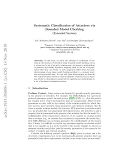 Systematic Classification of Attackers via Bounded Model Checking