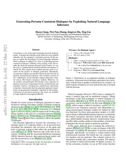 Generating Persona Consistent Dialogues by Exploiting Natural Language
  Inference