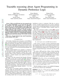 Tractable reasoning about Agent Programming in Dynamic Preference Logic