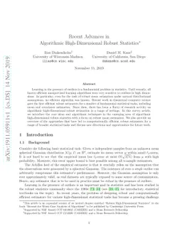 Recent Advances in Algorithmic High-Dimensional Robust Statistics
