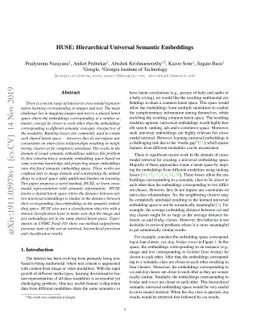 HUSE: Hierarchical Universal Semantic Embeddings