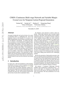 CMSN: Continuous Multi-stage Network and Variable Margin Cosine Loss for
  Temporal Action Proposal Generation