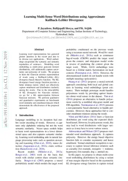 Learning Multi-Sense Word Distributions using Approximate
  Kullback-Leibler Divergence