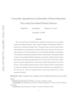 Uncertainty Quantification in Ensembles of Honest Regression Trees using
  Generalized Fiducial Inference