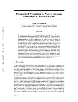 Unsupervised Pre-training for Natural Language Generation: A Literature
  Review