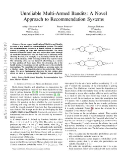 Unreliable Multi-Armed Bandits: A Novel Approach to Recommendation
  Systems