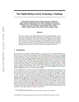 The Eighth Dialog System Technology Challenge