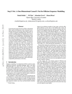 Seq-U-Net: A One-Dimensional Causal U-Net for Efficient Sequence
  Modelling