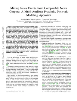 Mining News Events from Comparable News Corpora: A Multi-Attribute
  Proximity Network Modeling Approach