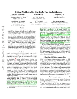 Optimal Mini-Batch Size Selection for Fast Gradient Descent