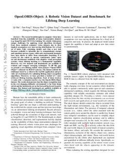 OpenLORIS-Object: A Robotic Vision Dataset and Benchmark for Lifelong
  Deep Learning