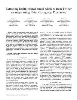 Using natural language processing to extract health-related causality
  from Twitter messages
