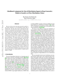 Likelihood Assignment for Out-of-Distribution Inputs in Deep Generative
  Models is Sensitive to Prior Distribution Choice